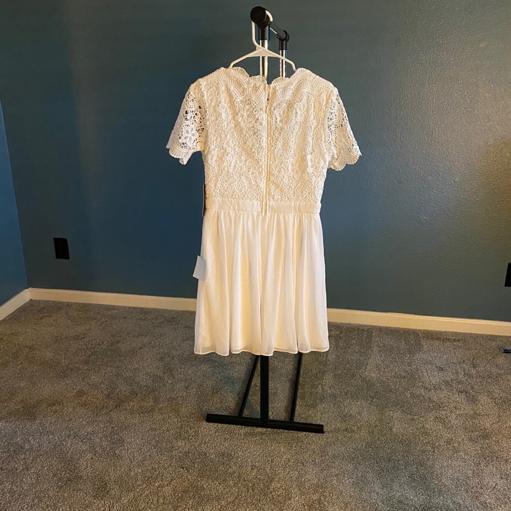 Angel in Disguise White Lace Skater Dress